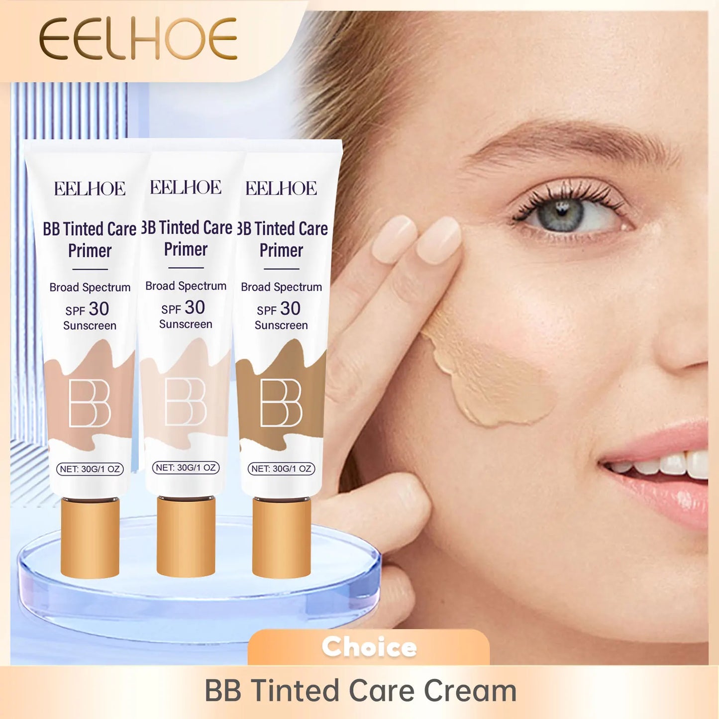Tinted BB Cream with SPF 30 - Full Coverage, Invisible Pores, Acne Control, Niacinamide