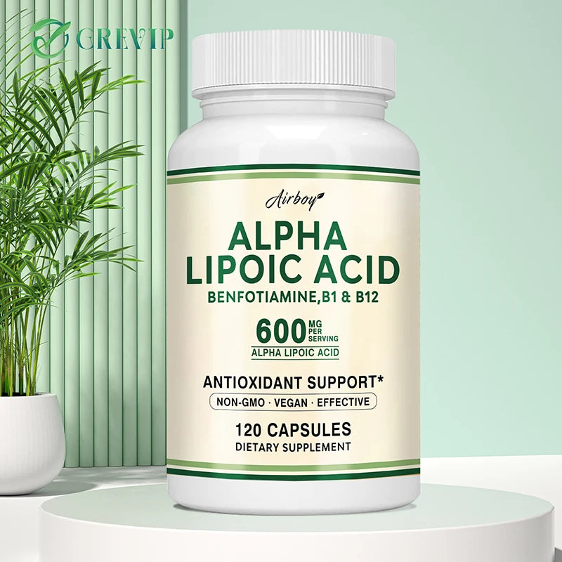 Alpha Lipoic Acid 600mg with Benfotiamine B1 & B12 - Advanced Nerve & Metabolic Support Complex