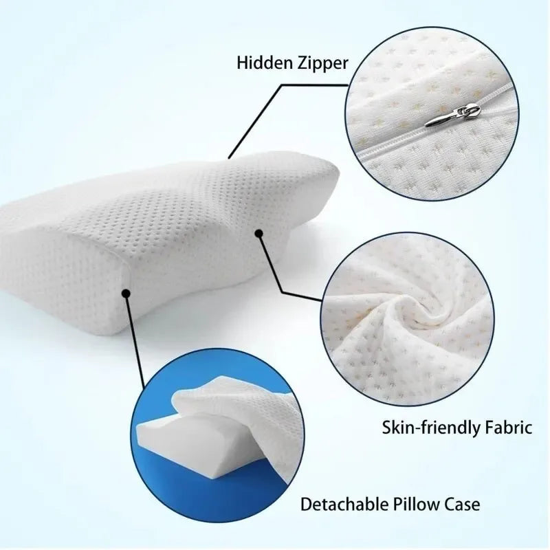 Memory Foam Bed Orthopedic Pillow - Full-Size Therapeutic Support 60x35cm