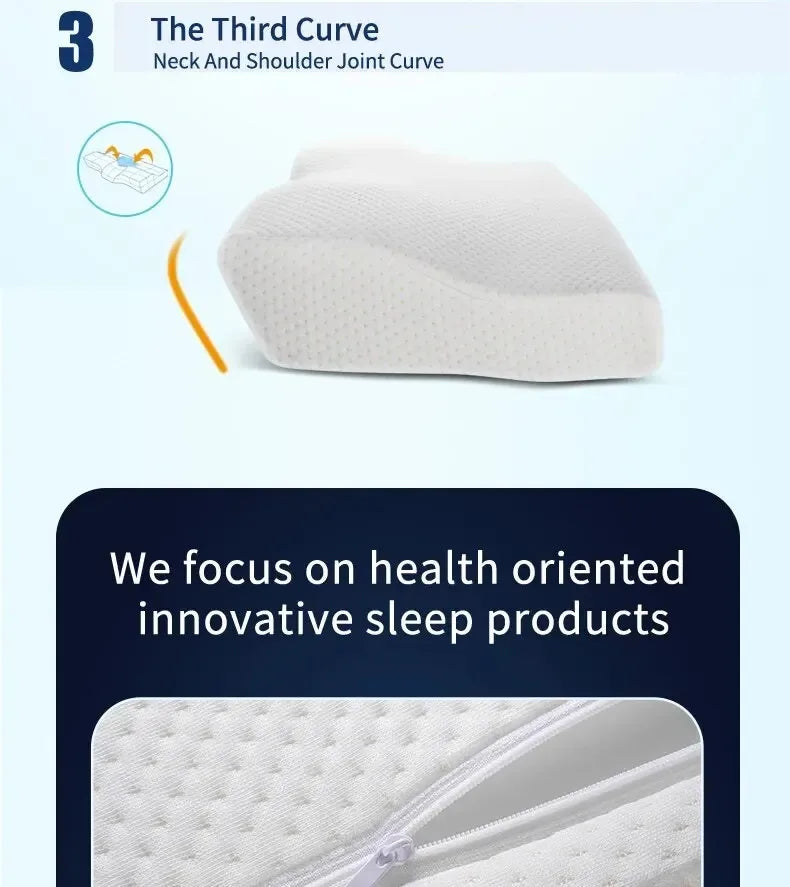 Memory Foam Bed Orthopedic Pillow - Full-Size Therapeutic Support 60x35cm