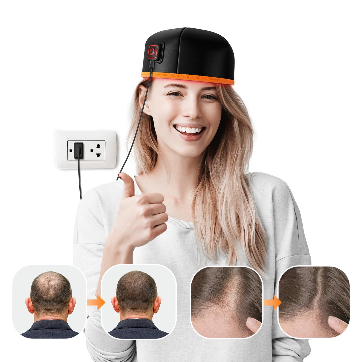Red Light Therapy Hair Growth Cap - 660nm LED Scalp Treatment Device