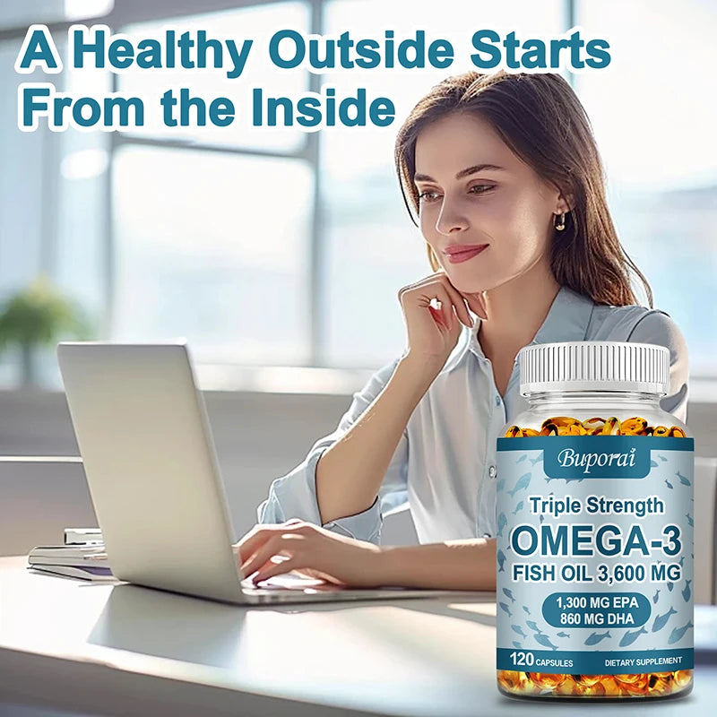 Omega 3 Fish Oil 3600mg - Ultra High Potency for Heart, Brain & Joint Health