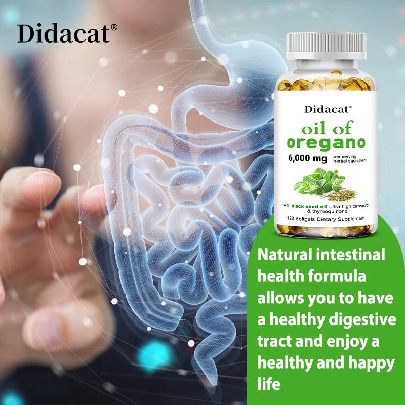 Oregano Oil with Black Seed Oil 6000mg - Powerful Immune & Digestive Support
