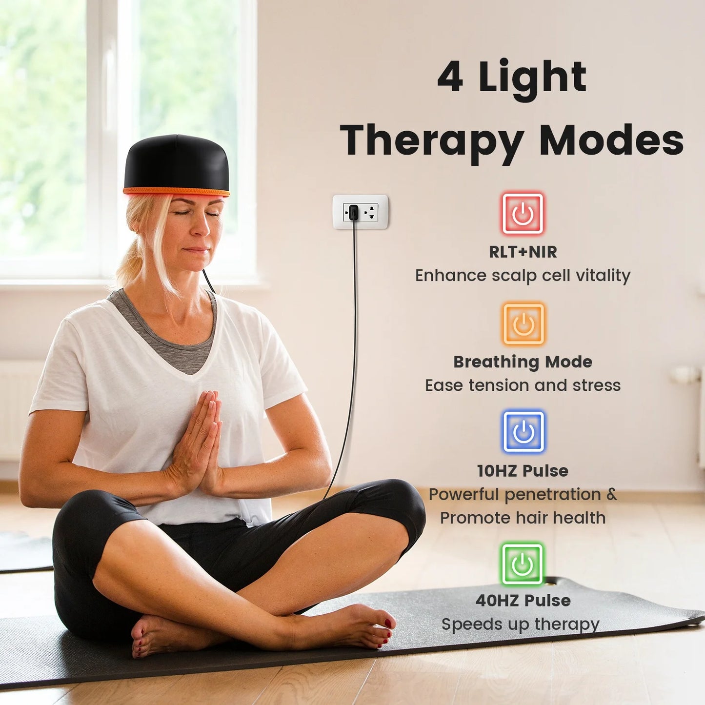 Red Light Therapy Hair Growth Cap - 660nm LED Scalp Treatment Device