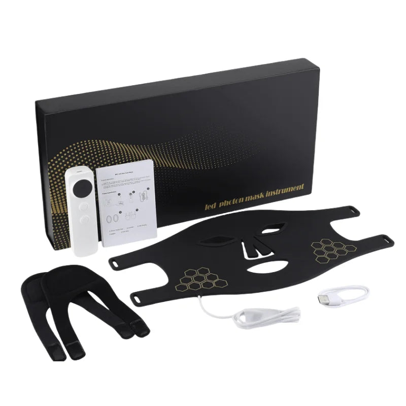 Red Light Therapy Facial Mask - Triple Wavelength LED Anti-Aging Device