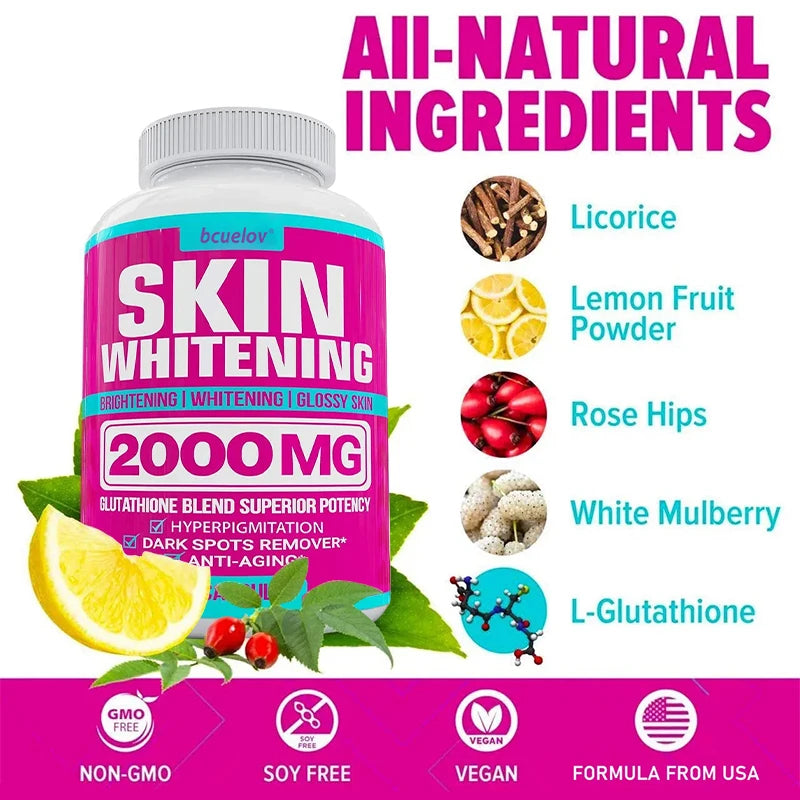 Glutathione Complex 2000mg - Master Antioxidant for Skin Brightening & Detox