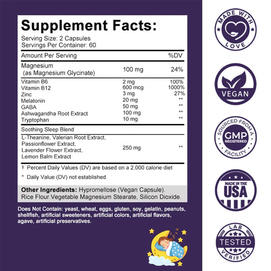 Melatonin Capsules - Natural Sleep Aid