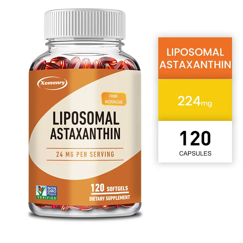 Liposomal Astaxanthin 24mg - Premium Microalgae Extract for Superior Absorption