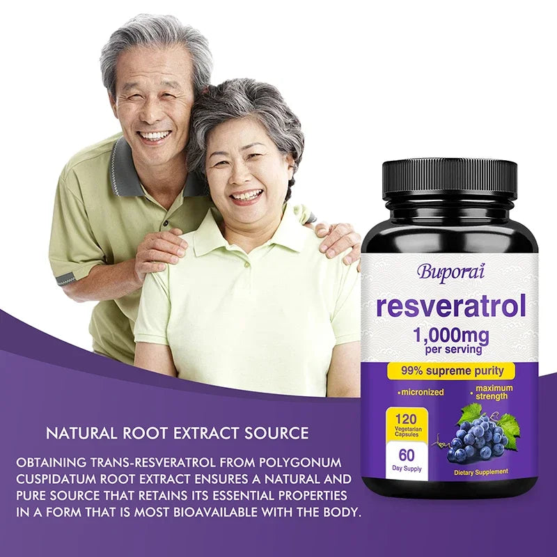 Resveratrol 1000mg Micronized - Maximum Absorption Anti-Aging Formula
