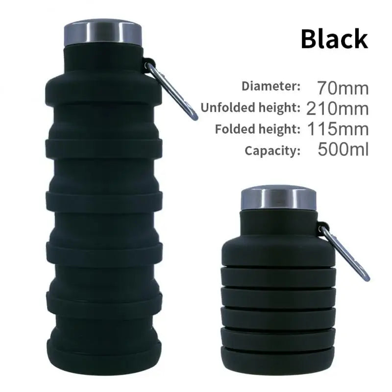Collapsible Water Bottle | Reuseable BPA Free Silicone | Portable Hiking Cup