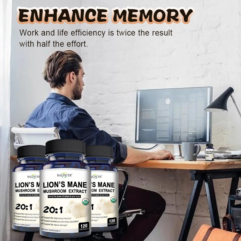 Lion's Mane 680mg - Premium Brain Booster & Cognitive Enhancement