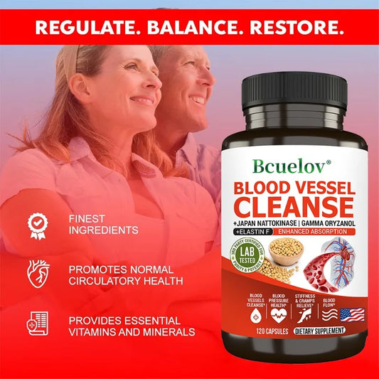 Vascular Cleanser with Nattokinase & Elastin F - Advanced Cardiovascular Support