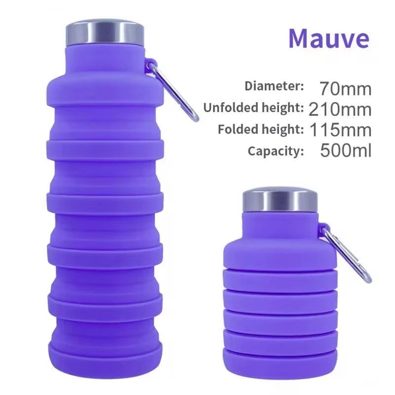 Collapsible Water Bottle | Reuseable BPA Free Silicone | Portable Hiking Cup