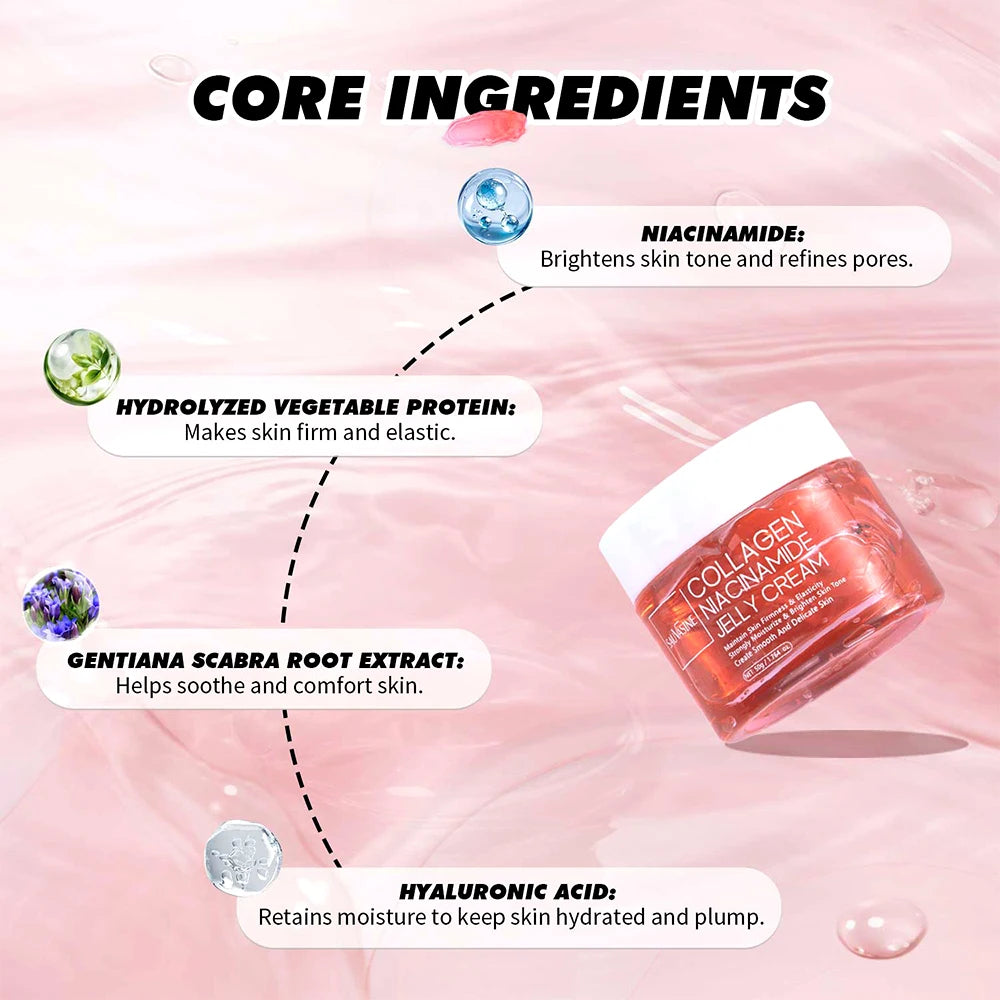 24h Glow & Lifted Collagen Jelly Cream | Niacinamide & Hydrolyzed Collagen | Skin Barrier & Moisturization