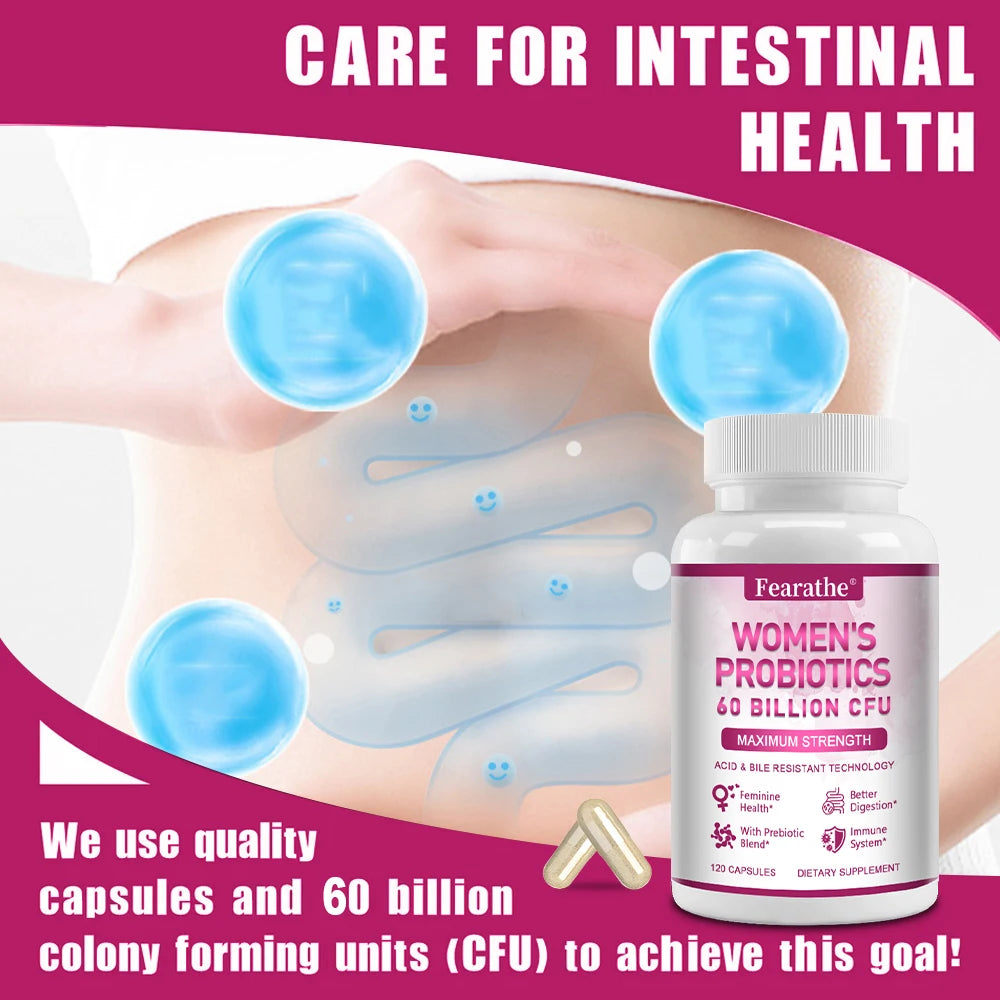 Probiotics for Women 60 Billion CFU - Improves Digestion, Cleansing, Nutrient Absorption, Immune System and Urinary Health