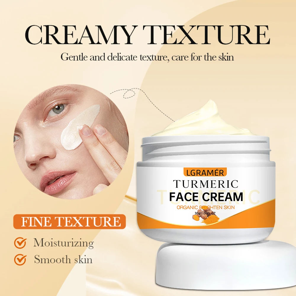 Turmeric Whitening Face Cream - Anti-Aging Wrinkle Remover & Brightening Moisturizer