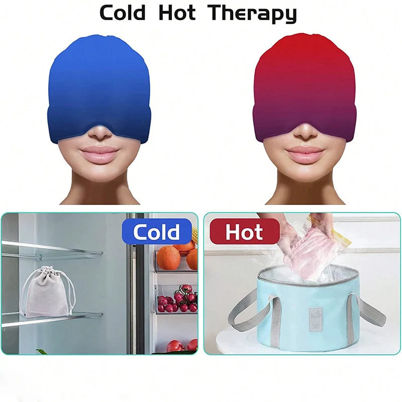 Gel Ice Cap - Hot & Cold Therapy for Face & Eyes - Sleep & Relaxation Tool