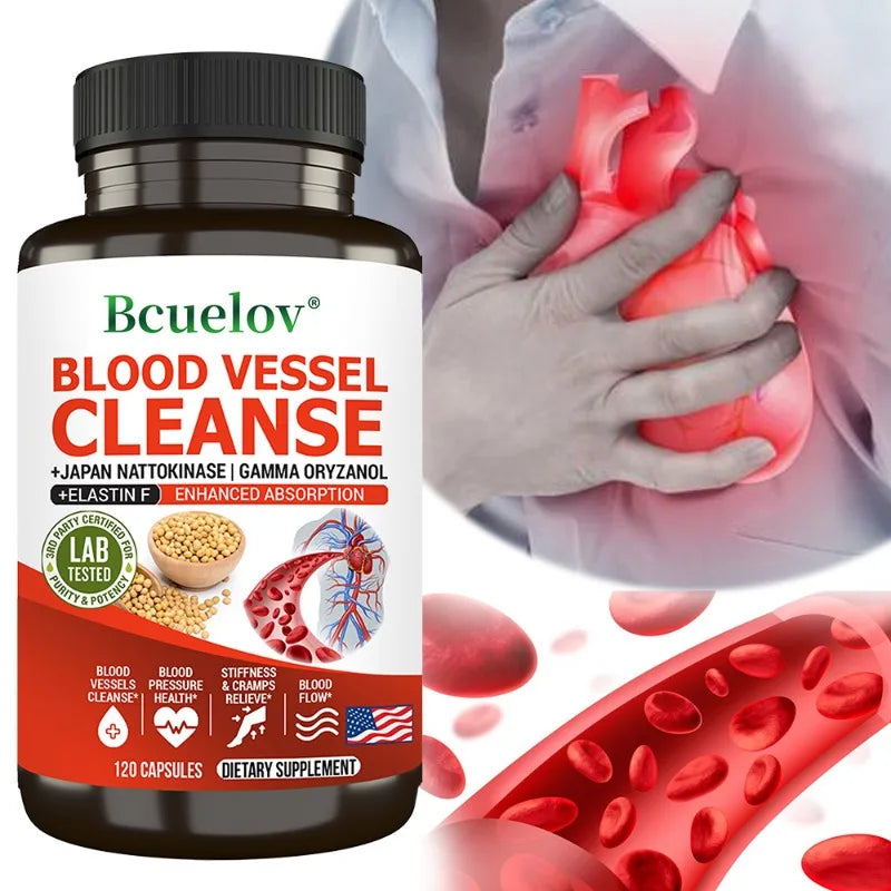 Vascular Cleanser with Nattokinase & Elastin F - Advanced Cardiovascular Support