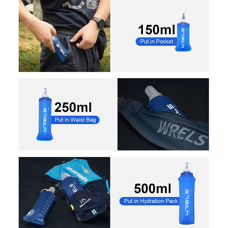WRELS Folding Water Bottle | BPA-Free | Collapsible | Portable - Hydrate Anywhere