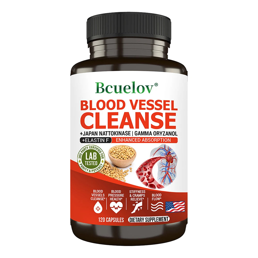 Vascular Cleanser with Nattokinase & Elastin F - Advanced Cardiovascular Support