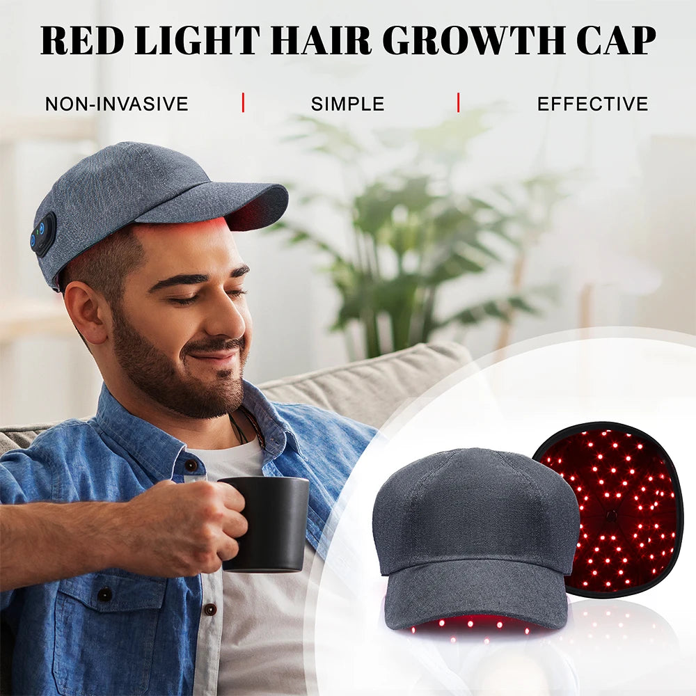 Infrared Red Light Therapy Hair Growth Cap - 660nm + 850nm LED Treatment