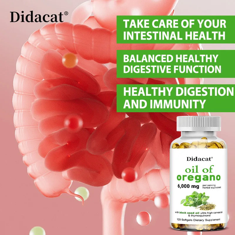 Oregano Oil with Black Seed Oil 6000mg - Powerful Immune & Digestive Support