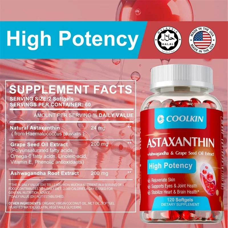 Astaxanthin with Omega-3 - Ultimate Heart Health & Anti-Aging Formula