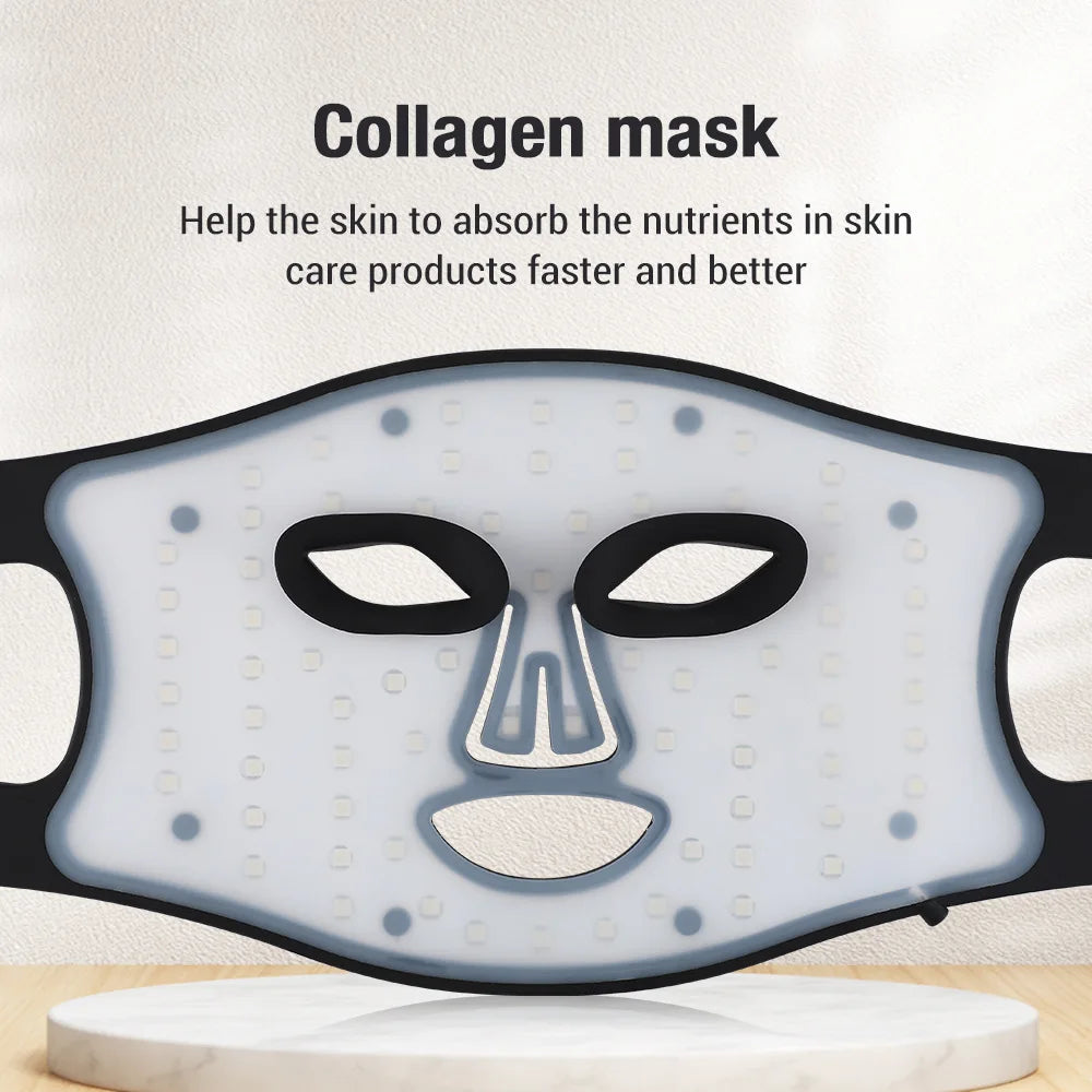 Red Light Therapy Facial Mask - Triple Wavelength LED Anti-Aging Device