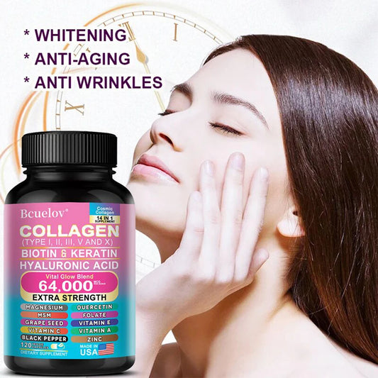 Collagen Peptides Types I, II, III, V & X - Premium Anti-Aging Formula
