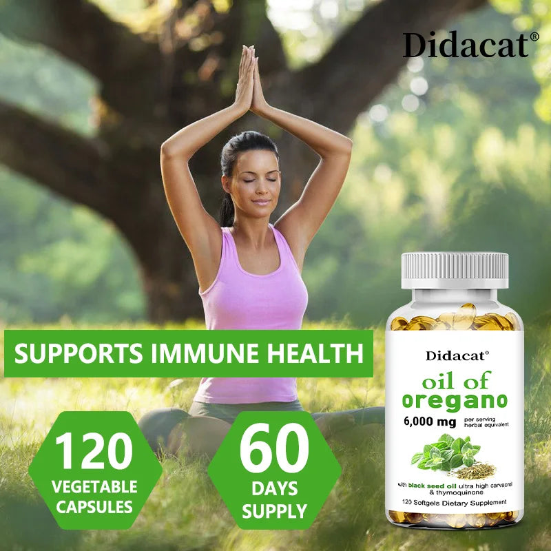 Oregano Oil with Black Seed Oil 6000mg - Powerful Immune & Digestive Support