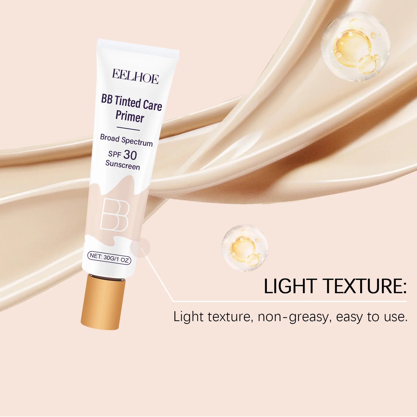 Tinted BB Cream with SPF 30 - Full Coverage, Invisible Pores, Acne Control, Niacinamide