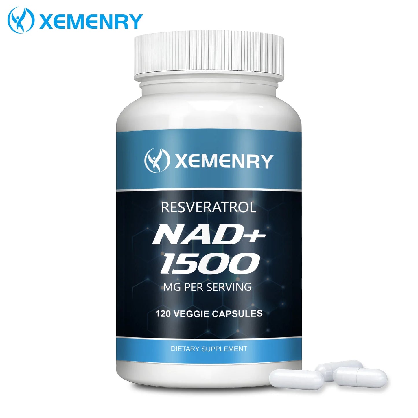 NAD + Resveratrol - Anti-aging, Boosts Energy, Promotes Cell and Skin Health - 120 Capsules