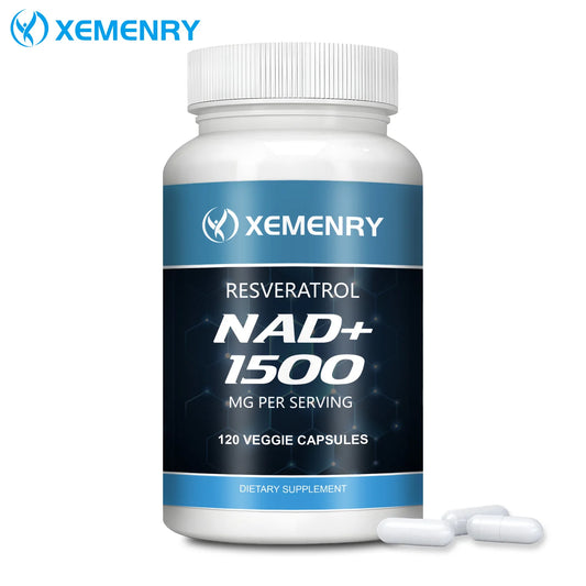 NAD + Resveratrol - Anti-aging, Boosts Energy, Promotes Cell and Skin Health - 120 Capsules