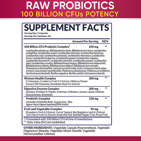 Digestive Enzymes Probiotic & Prebiotic 1200mg - Complete Gut Health Formula