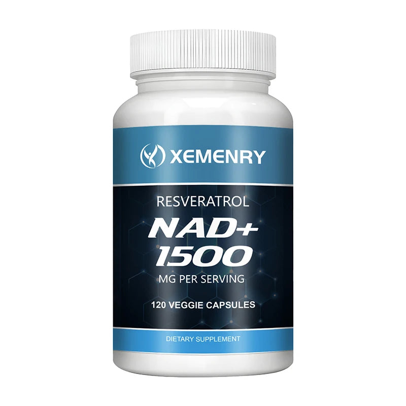 NAD + Resveratrol - Anti-aging, Boosts Energy, Promotes Cell and Skin Health - 120 Capsules