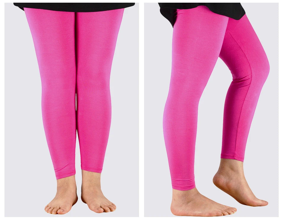 AZUE Casual  Women Leggings Workout Bamboo Fiber High Elastic Leggings Ladies Plus Size 7XL Legging Pants Fitness Slim Legging
