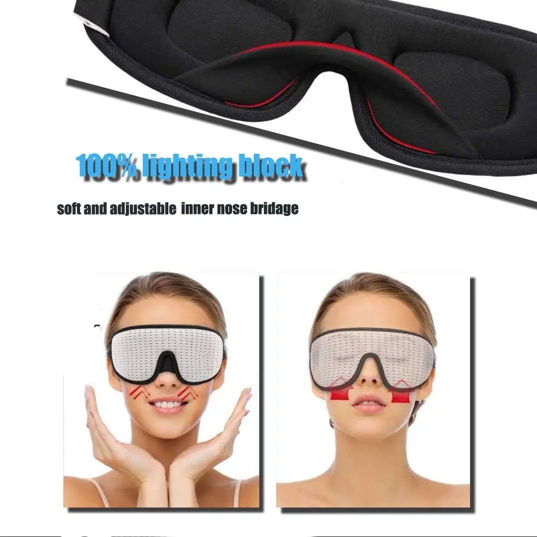 3D Sleep Eye Mask | Blockout Lights | Soft Padded | Sleeping Fabric Cover | Shade Blindfold Eyepatch