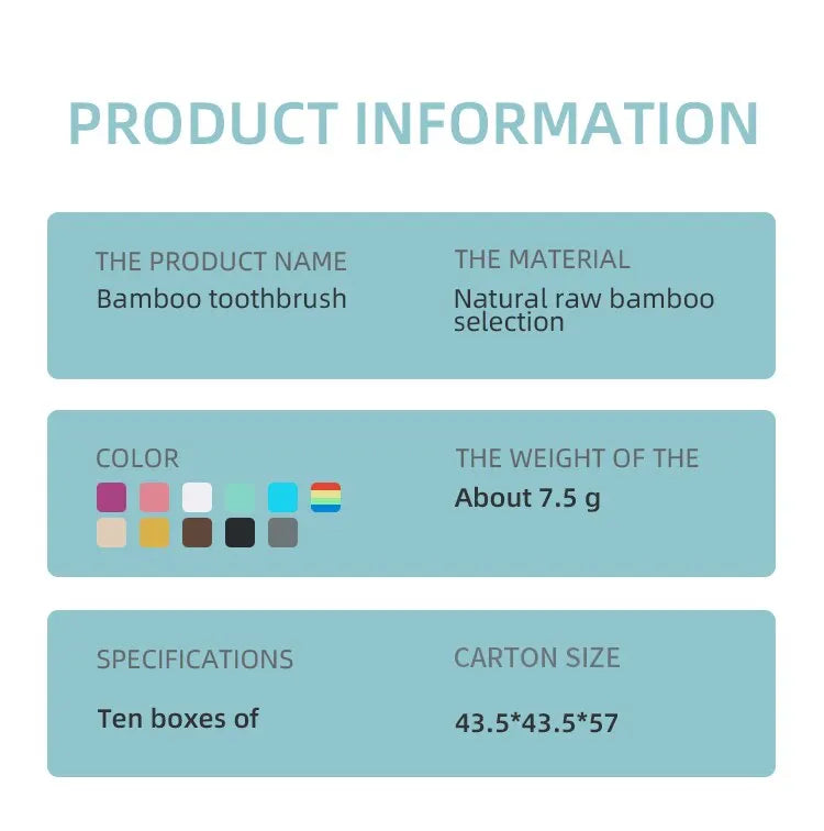 Bamboo Toothbrush Set - Natural & Eco-Friendly (10 Pack)