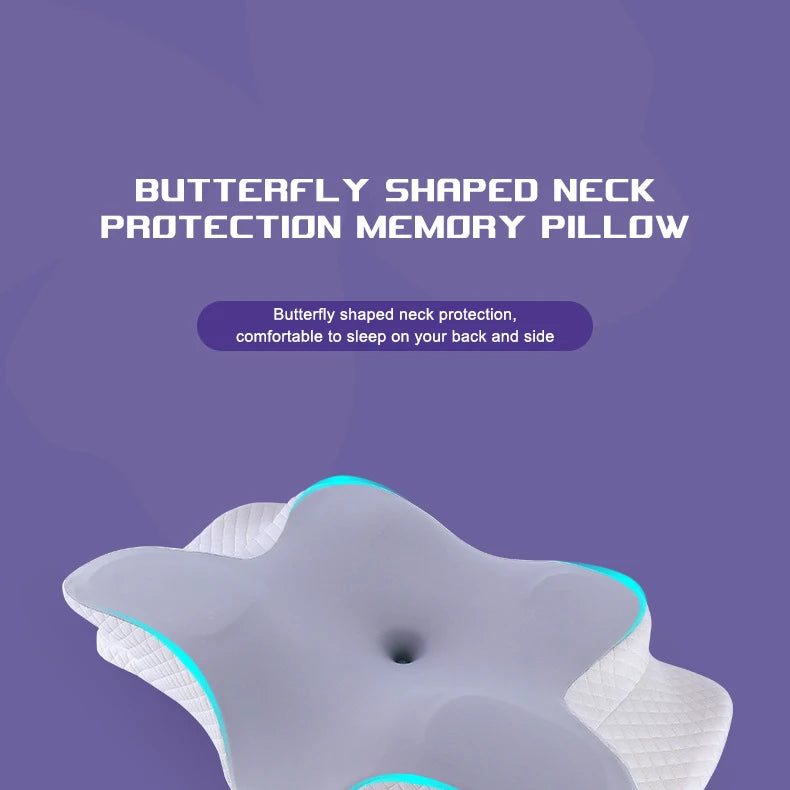 Memory Foam Butterfly Pillow - Ergonomic Cervical Support & Pain Relief