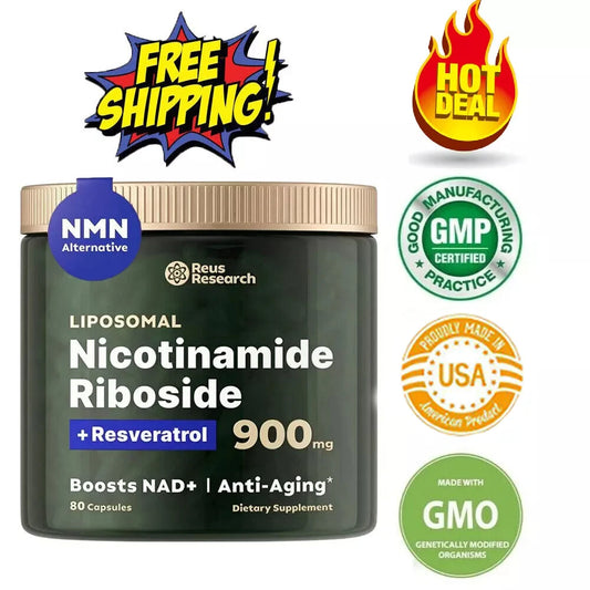 NAD+ Booster 900mg | Anti-Aging Supplement with Nicotinamide Riboside & Resveratrol