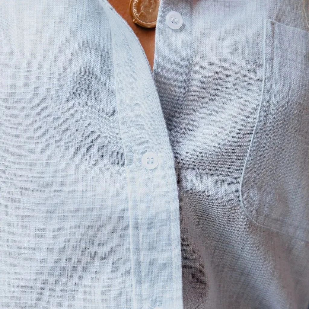 Elegant Women's Linen Shirt - Vintage Harajuku Style