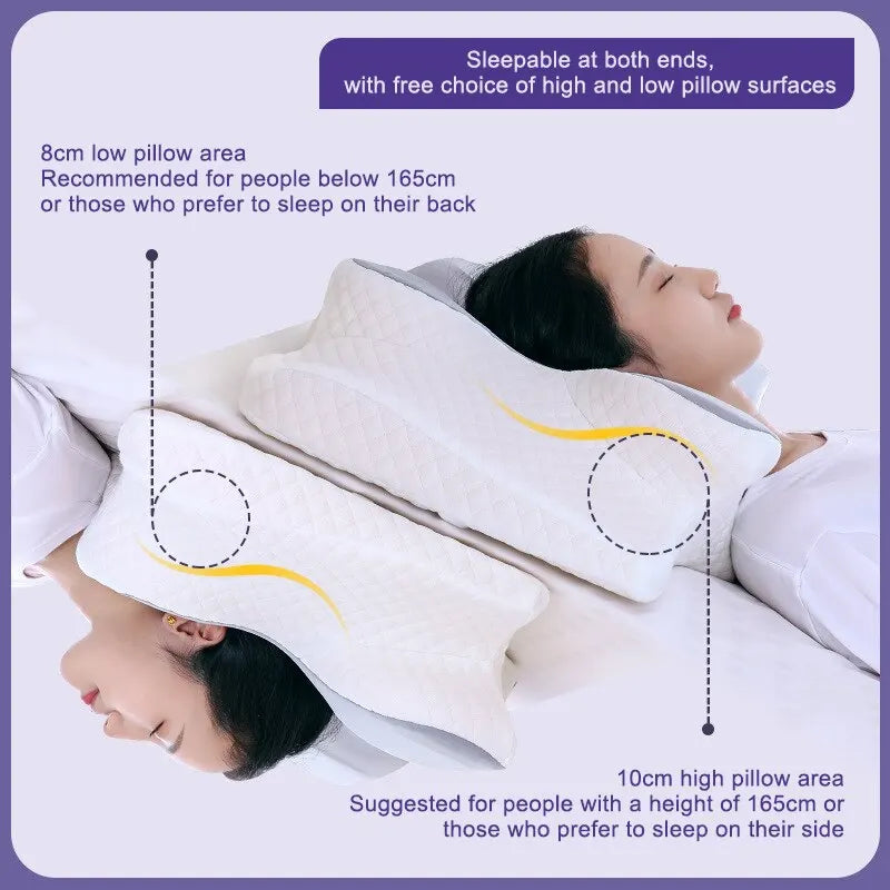 Memory Foam Butterfly Pillow - Ergonomic Cervical Support & Pain Relief
