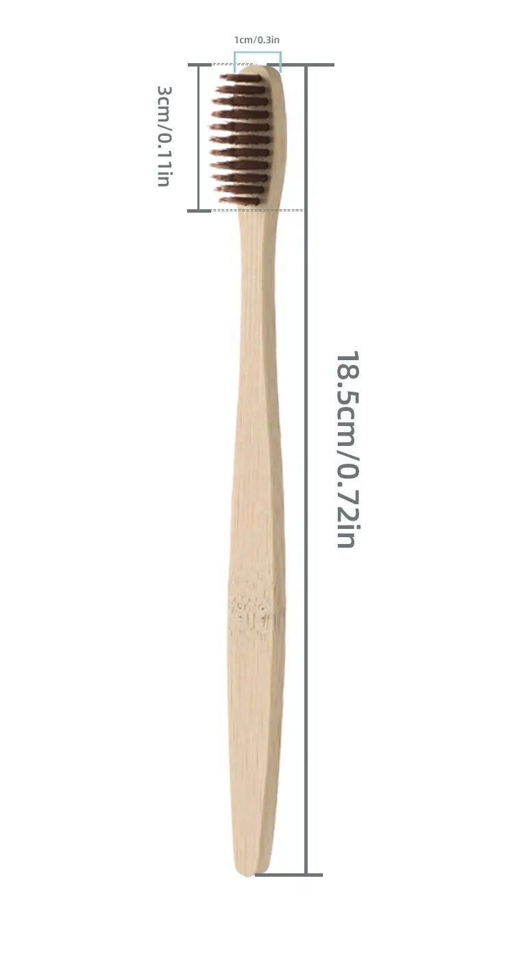 Bamboo Toothbrush Set - Natural & Eco-Friendly (10 Pack)