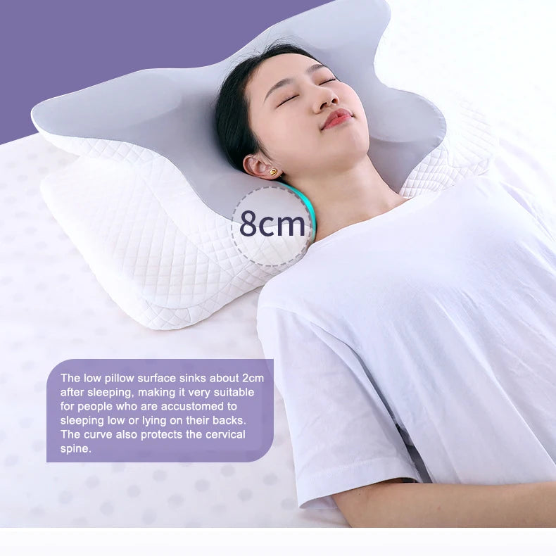 Memory Foam Butterfly Pillow - Ergonomic Cervical Support & Pain Relief
