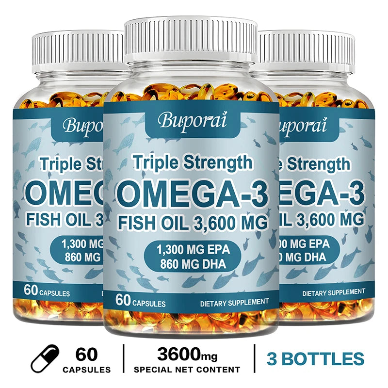 Omega 3 Fish Oil 3600mg - Ultra High Potency for Heart, Brain & Joint Health