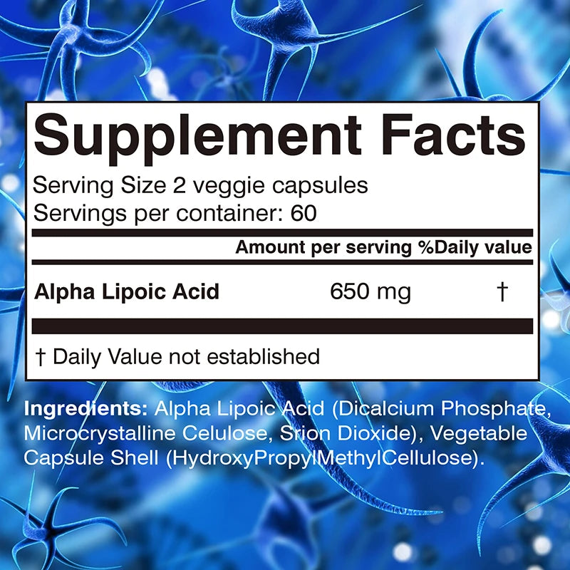 Alpha Lipoic Acid 600mg - Universal Antioxidant for Brain & Metabolic Health