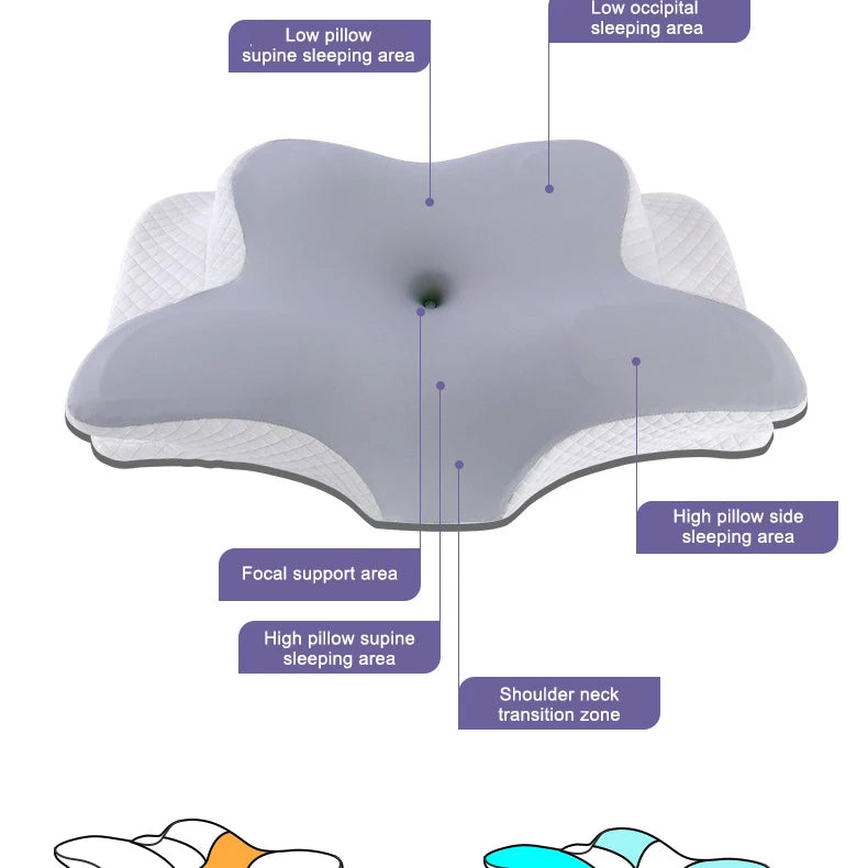 Memory Foam Butterfly Pillow - Ergonomic Cervical Support & Pain Relief