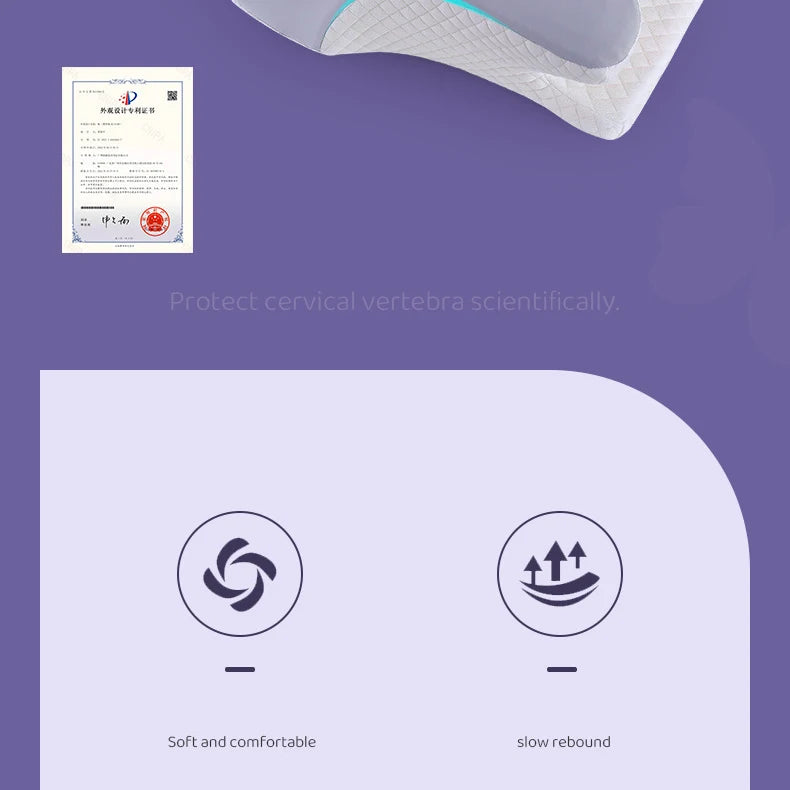 Memory Foam Butterfly Pillow - Ergonomic Cervical Support & Pain Relief