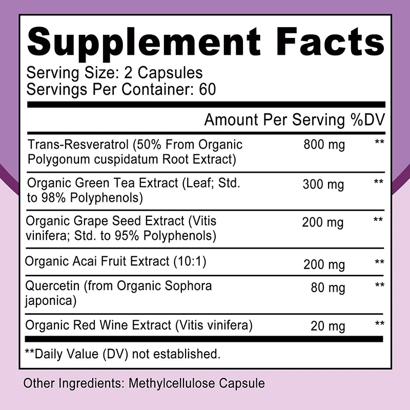 Resveratrol - Natural Antioxidant for Overall Health and Metabolism