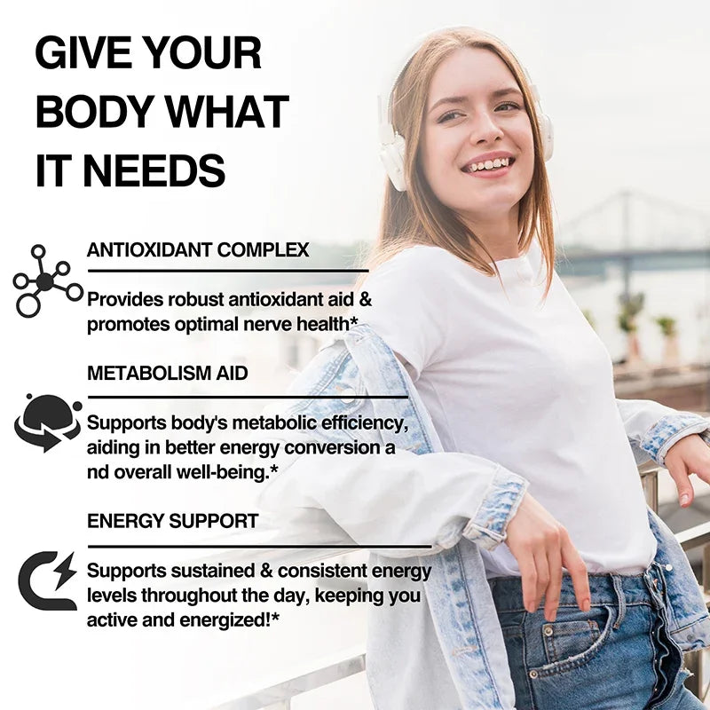 Alpha Lipoic Acid 600mg with Benfotiamine B1 & B12 - Advanced Nerve & Metabolic Support Complex